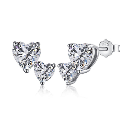[LUCKY LOVE]Double Heart-Shape Classic Princess Style Earrings