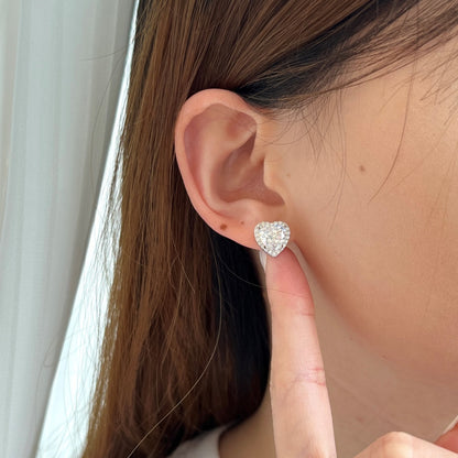 [LUCKY LOVE]Sparkling Heart Shape Lover Earrings