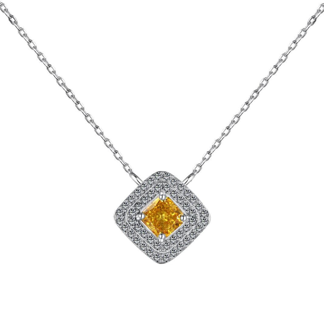 [LUCKY LOVE]Sparkling Asscher Cut Necklace