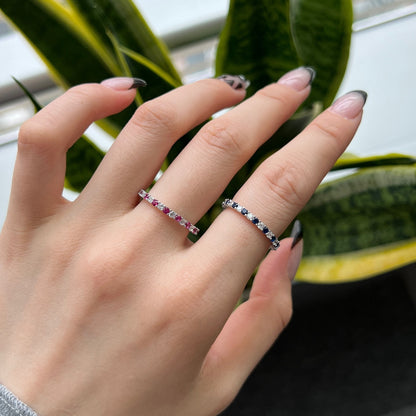 [LUCKY LOVE]Exquisite Colorful Round Cut Tennis Ring