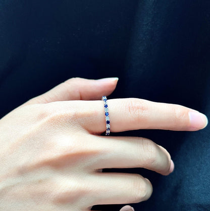[LUCKY LOVE]Exquisite Colorful Round Cut Tennis Ring