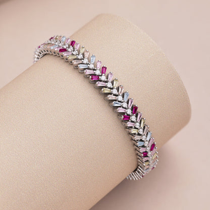 [LUCKY LOVE]Dainty Radiant Emerald Cut Daily Bracelet
