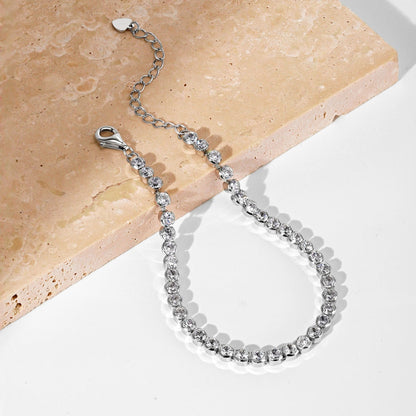 [LUCKY LOVE]Ornate  Sparkling Round Cut Daily Bracelet
