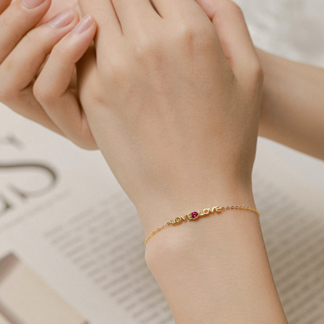 [LUCKY LOVE]Romantic Heart Shape Lover Bracelet