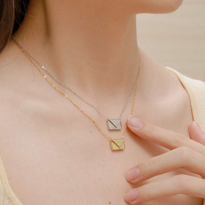 [LUCKY LOVE]Envelope Heart Shape Mother's Day Necklace