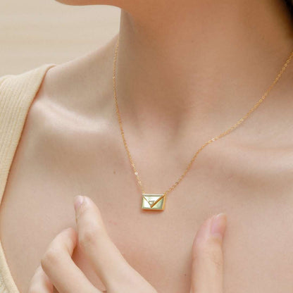 [LUCKY LOVE]Envelope Heart Shape Mother's Day Necklace