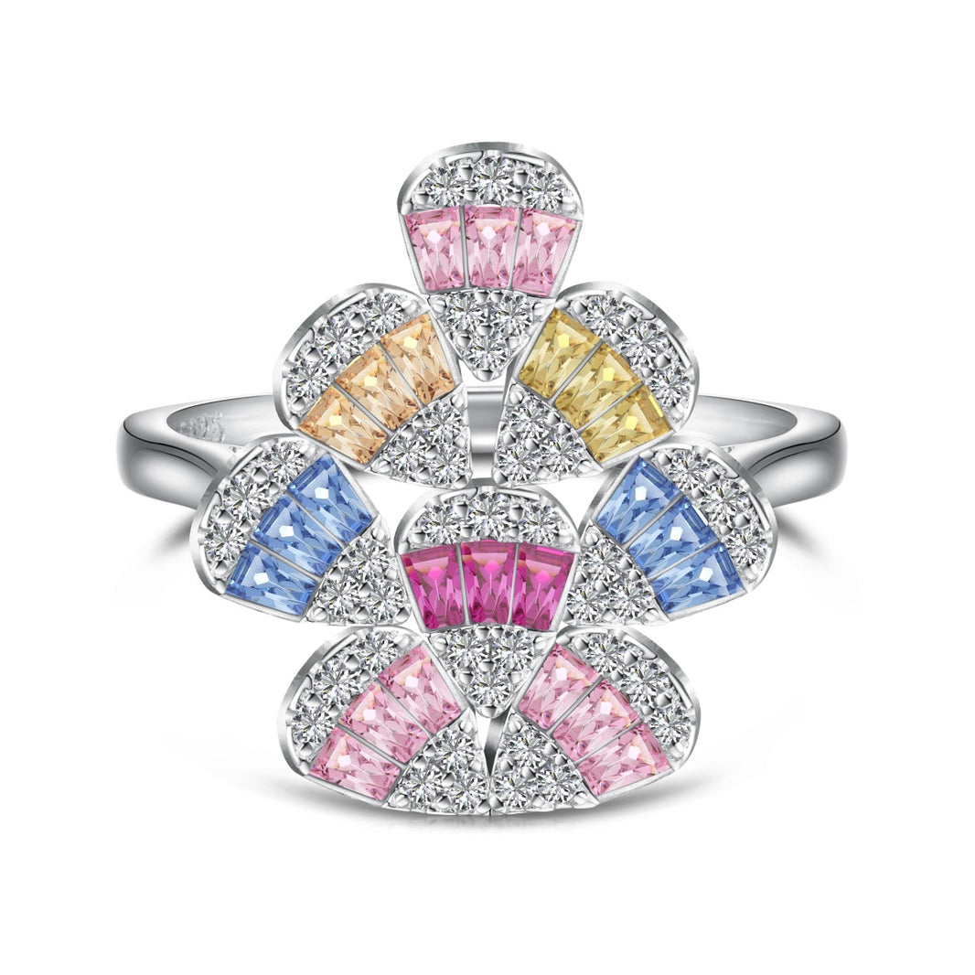[LUCKY LOVE]Sparkling Colorful Water Drop Shape Daily Ring
