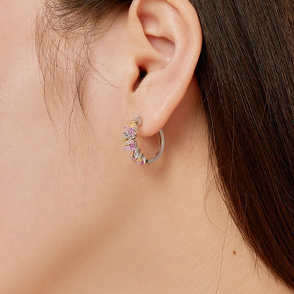 [LUCKY LOVE]Dazzling Colorful Emerald Cut Daily Earrings