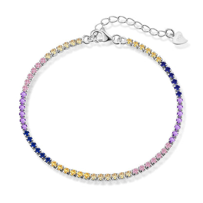 [LUCKY LOVE]Radiant Shinning Princess Cut Tennis Bracelet