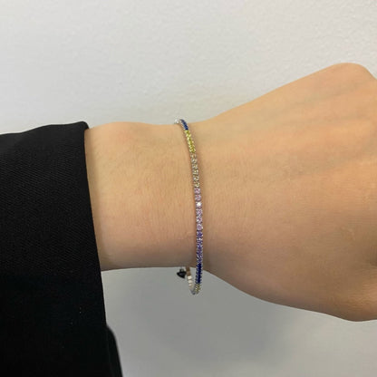 [LUCKY LOVE]Radiant Shinning Princess Cut Tennis Bracelet