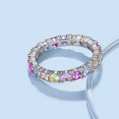 [LUCKY LOVE]Dazzling Lustrous Round Cut Tennis Ring