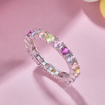 [LUCKY LOVE]Dazzling Lustrous Round Cut Tennis Ring