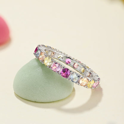 [LUCKY LOVE]Dazzling Lustrous Round Cut Tennis Ring