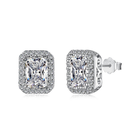 [LUCKY LOVE]1.0 Carat Luxurious Dainty Emerald Cut Daily Earrings