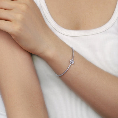 [LUCKY LOVE]Luxurious Dazzling Square Shape Banquet Bracelet