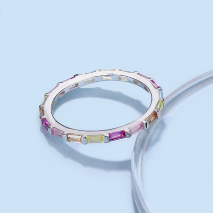 [LUCKY LOVE]Exquisite Multicolored Emerald Cut Daily Ring