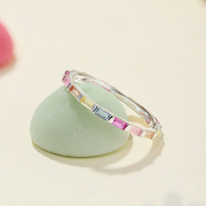 [LUCKY LOVE]Exquisite Multicolored Emerald Cut Daily Ring