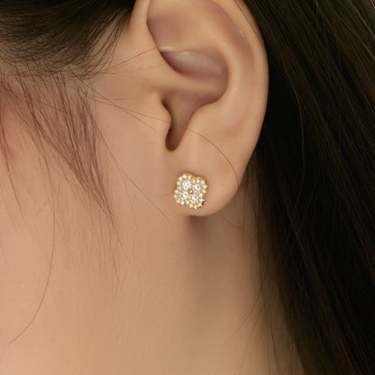 [LUCKY LOVE]Four-Leaf Clover Flower Shaped Earrings