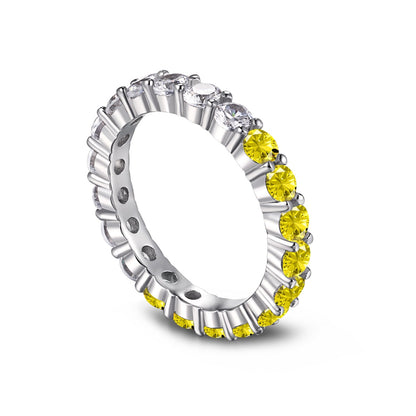 [LUCKY LOVE]Sparkling Round Cut Tennis Ring