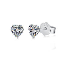 [LUCKY LOVE]Sparkling Heart Shaped Simple Earrings
