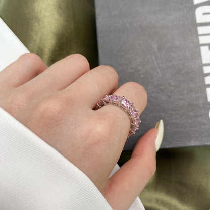 [LUCKY LOVE]Elegant Princess Cut Tennis Ring