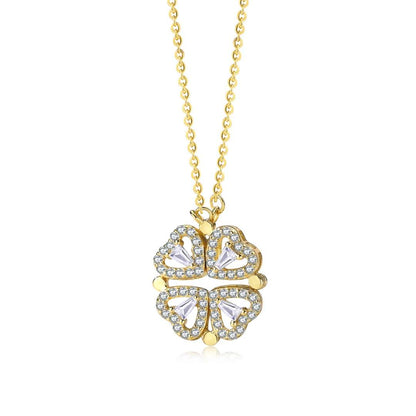 [LUCKY LOVE]Ornate Heart Cut Flower Shape Necklace