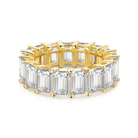 [LUCKY LOVE]0.75 Carat Elegant Emerald Cut Tennis Ring