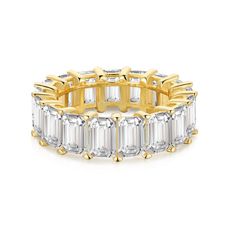 [LUCKY LOVE]0.75 Carat Elegant Emerald Cut Tennis Ring