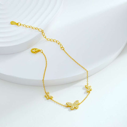 [LUCKY LOVE]Delicate Butterfly Pendant Bracelet