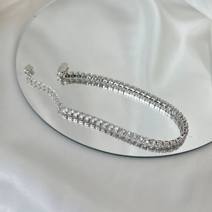 [LUCKY LOVE]Sparkling Round Cut Daily Bracelet