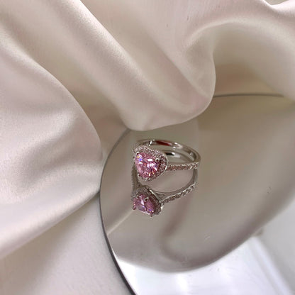 [LUCKY LOVE]Eternity Splashy Romantic Heart Shape Lover Ring