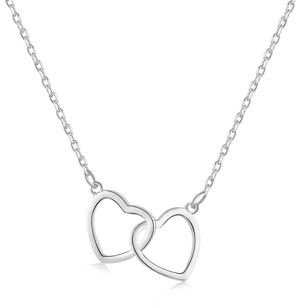 [LUCKY LOVE]Sterling Silver Love Double Ring Necklace