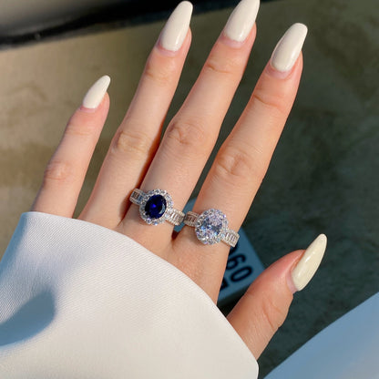 [LUCKY LOVE]1.5 Carat Dazzling Charming Oval Cut Banquet Ring