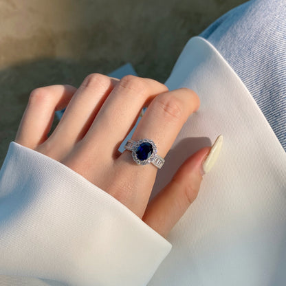 [LUCKY LOVE]1.5 Carat Dazzling Charming Oval Cut Banquet Ring