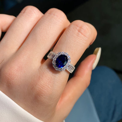 [LUCKY LOVE]1.5 Carat Dazzling Charming Oval Cut Banquet Ring