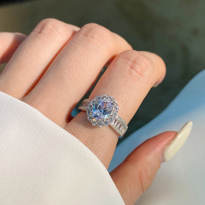 [LUCKY LOVE]1.5 Carat Dazzling Charming Oval Cut Banquet Ring