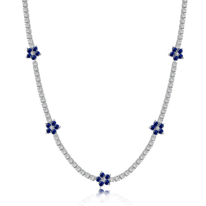 [LUCKY LOVE]Luxurious Colorful Flower Tennis Necklace