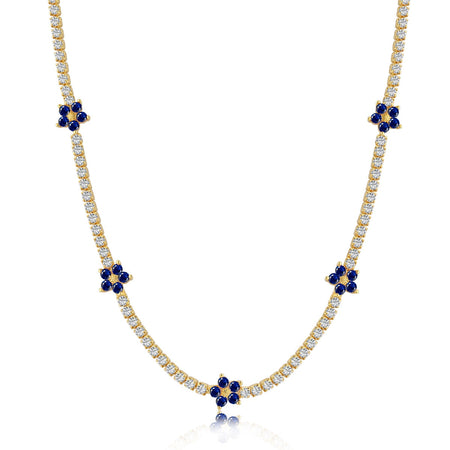 [LUCKY LOVE]Luxurious Colorful Flower Tennis Necklace