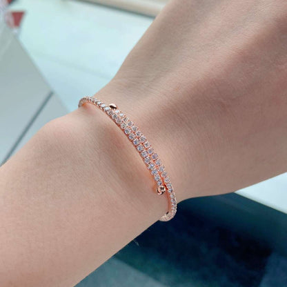 [LUCKY LOVE]Row of Diamonds Round Fashion Bracelet
