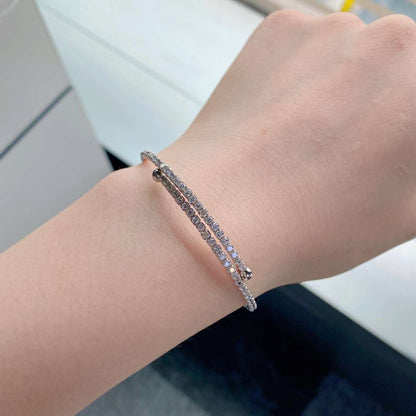 [LUCKY LOVE]Row of Diamonds Round Fashion Bracelet