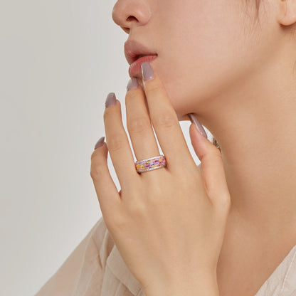 [LUCKY LOVE]Radiant Colorful Radiant Cut Daily Ring