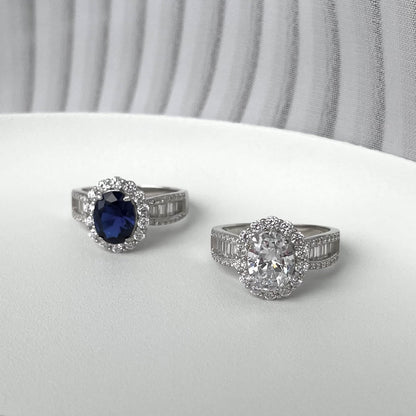 [LUCKY LOVE]1.5 Carat Dazzling Charming Oval Cut Banquet Ring