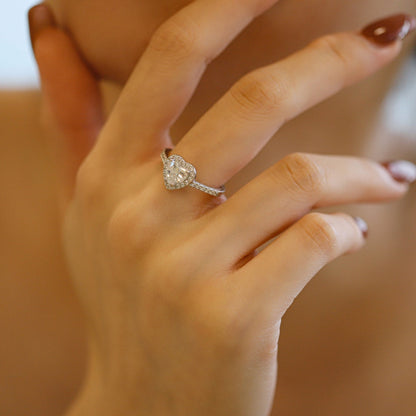 [LUCKY LOVE]Eternity Splashy Romantic Heart Shape Lover Ring