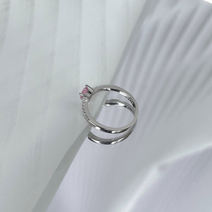 [LUCKY LOVE]0.5 Carat CaratEternity Charming Heart Shape Lover Ring