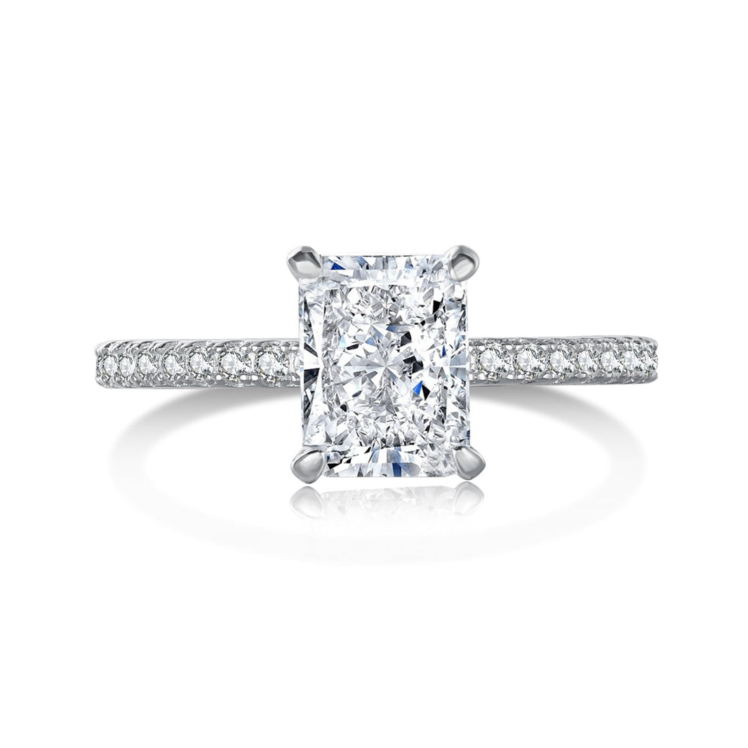 [LUCKY LOVE]2.0 Carat Dazzling Sparkling Radiant Cut Party Ring
