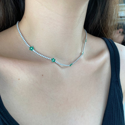 [LUCKY LOVE]Luxurious Colorful Flower Tennis Necklace