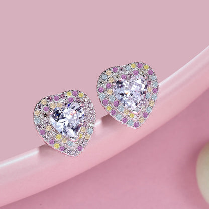 [LUCKY LOVE]Dazzling Heart Shape Lover Earrings