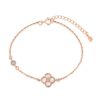 [LUCKY LOVE]Delicate Four Leaf Clover Bracelet