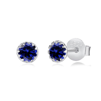 [LUCKY LOVE]Sparkling Colorful Round Shape Earrings