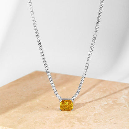 [LUCKY LOVE]4.0 Carat Elegant Radiant Cut Necklace